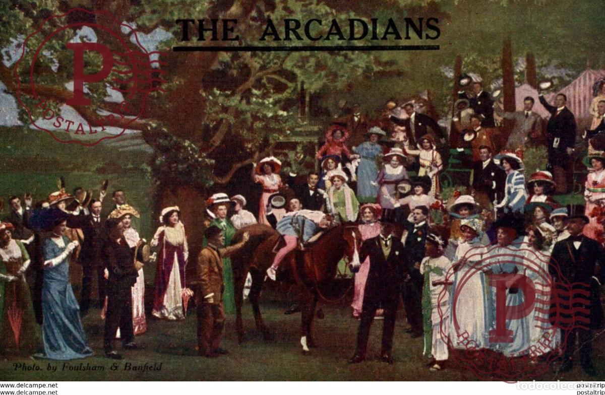Postkarten: advertising The ARCADIANS Stage MUSICAL COMEDY Vintage ADVERTISING SHAFTESBURY THEATRE LONDON