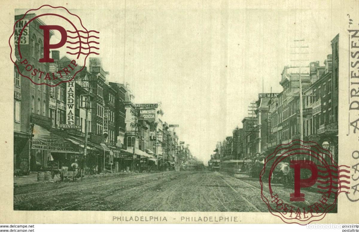 Cartes Postales: CACAO A DRIESSEN PHILADELPHIA PHILADELPHIE ROTTERDAM CHOCOLATS USINES A VAPEUR Advertising.