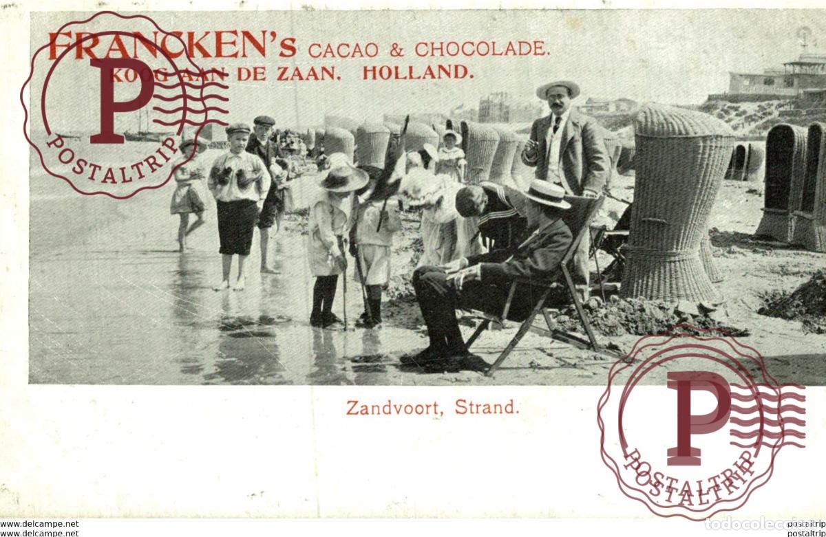 Cartoline: FRANCKENS CACAO AND CHOCOLADE KOOG AAN DE ZAAN HOLLAND ZANDVOORT STRAND Advertising.