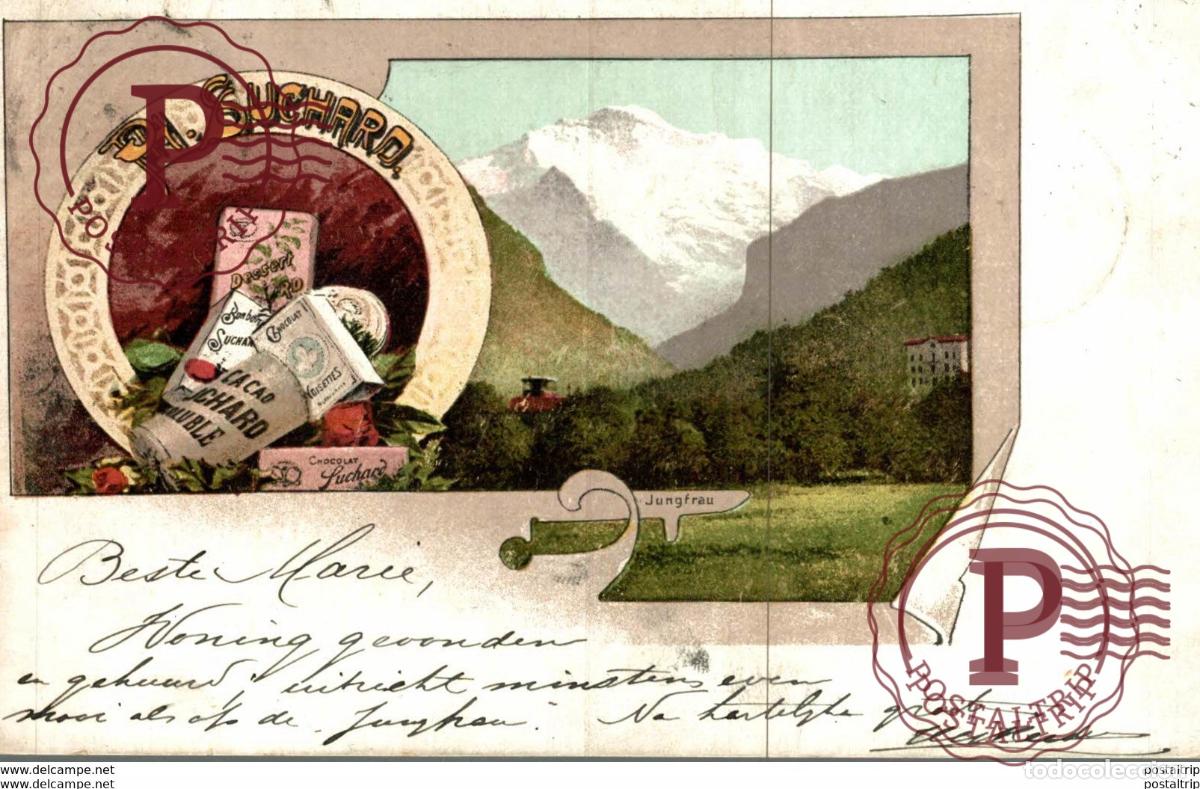 Cartoline: CHOCOLAT SUCHARD SUCHARD JUNGFRAU advertisement Advertising.