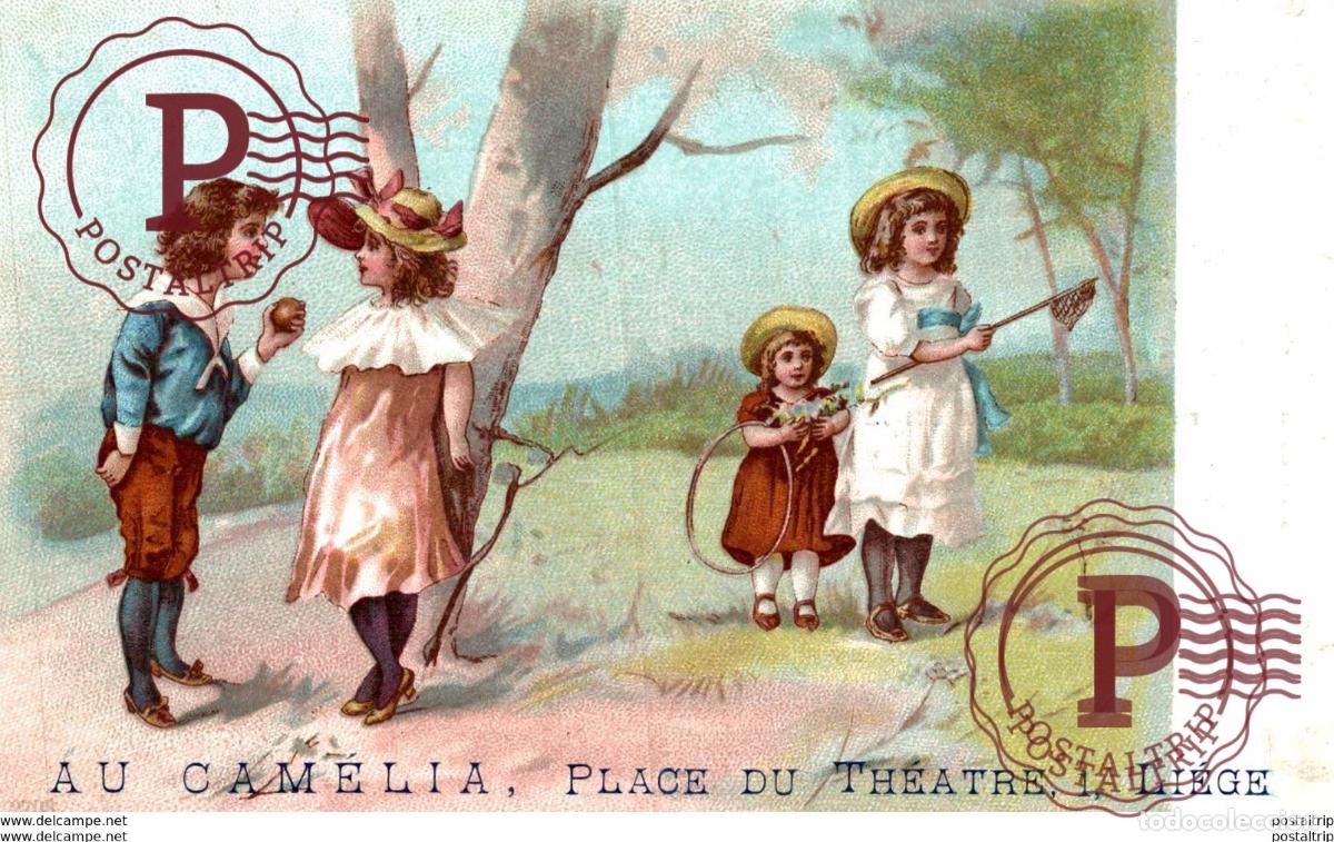 Cartoline: AU CAMELIA PLACE DU THEATRE LIEGE advertisement Advertising.