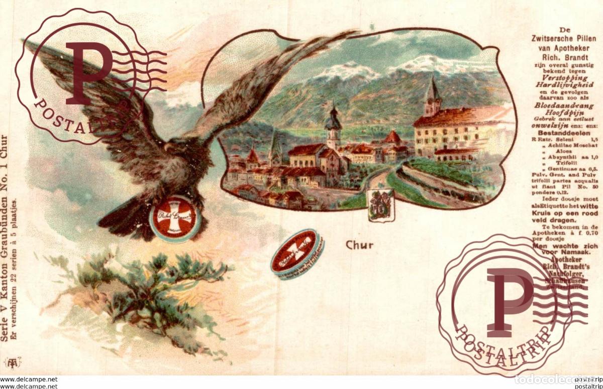 Postais: CHUR Reklame f&uuml;r Zwitsersche Pillen von Rich SUIZA advertisement Advertising.