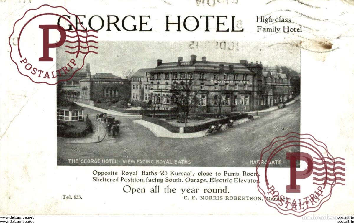 Postais: VERY RARE GEORGE HOTEL HARROGATE YORKSHIRE CRACK LEFT SIDE SEE SCAN