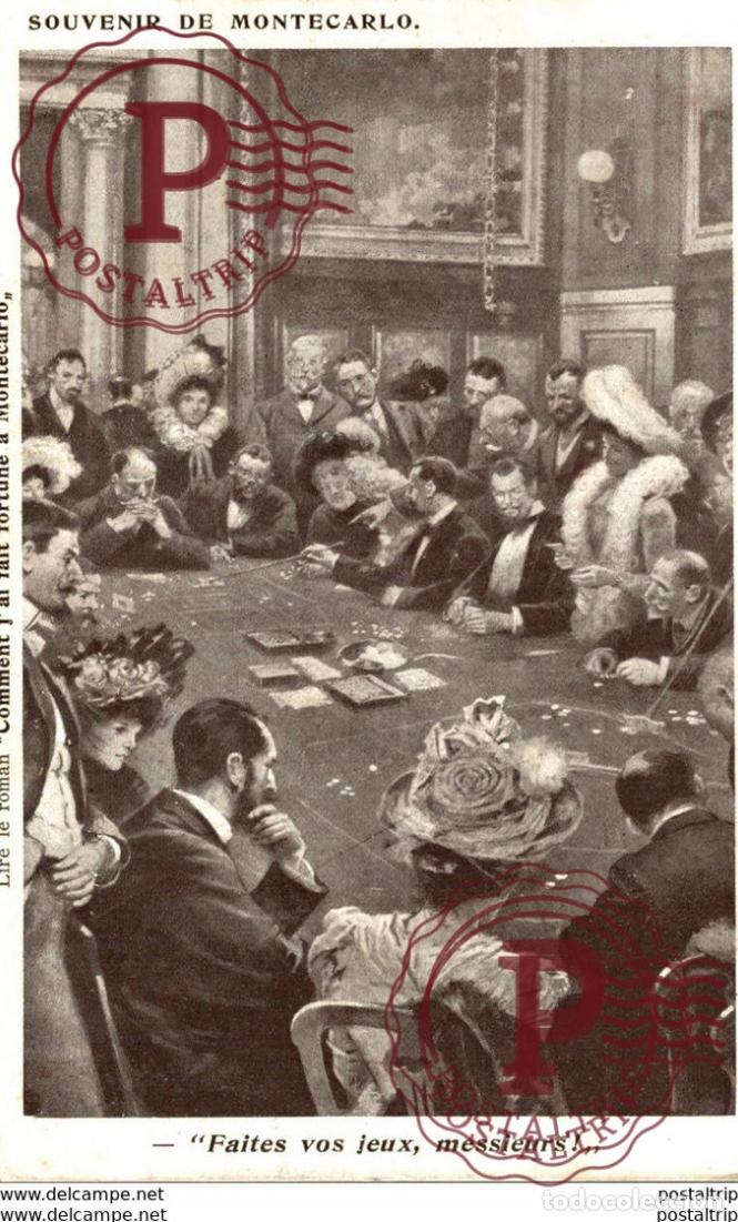 Postais: CASINO MONACO MONTECARLO Souvenir de Monte carlo Faites vos jeux messieurs! Pr&eacute;curseur