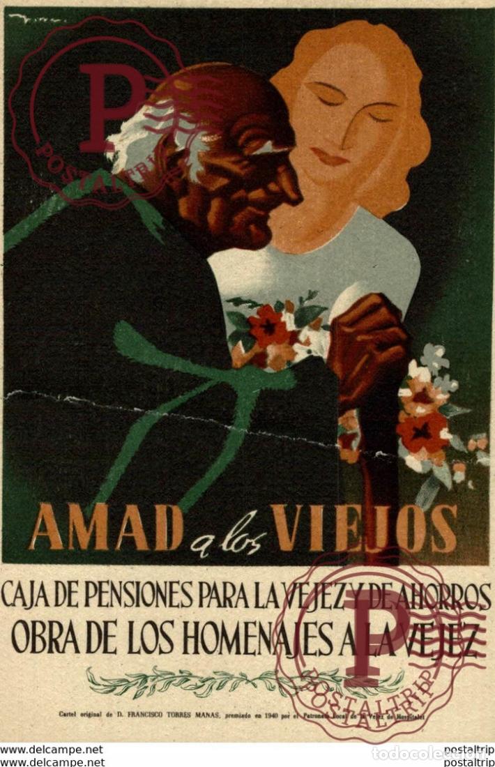 Postais: OBRA HOMENAJE A LA VEJEZ. CAJA DE PENSIONES PARA LA VEJEZ Y DE AHORROS CATALU&Ntilde;A Y BALEARES