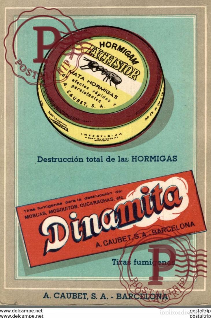 Postais: PUBLICIDAD DINAMITA HORMIGAM EXCELSIOR, A. CAUBET, BARCELONA