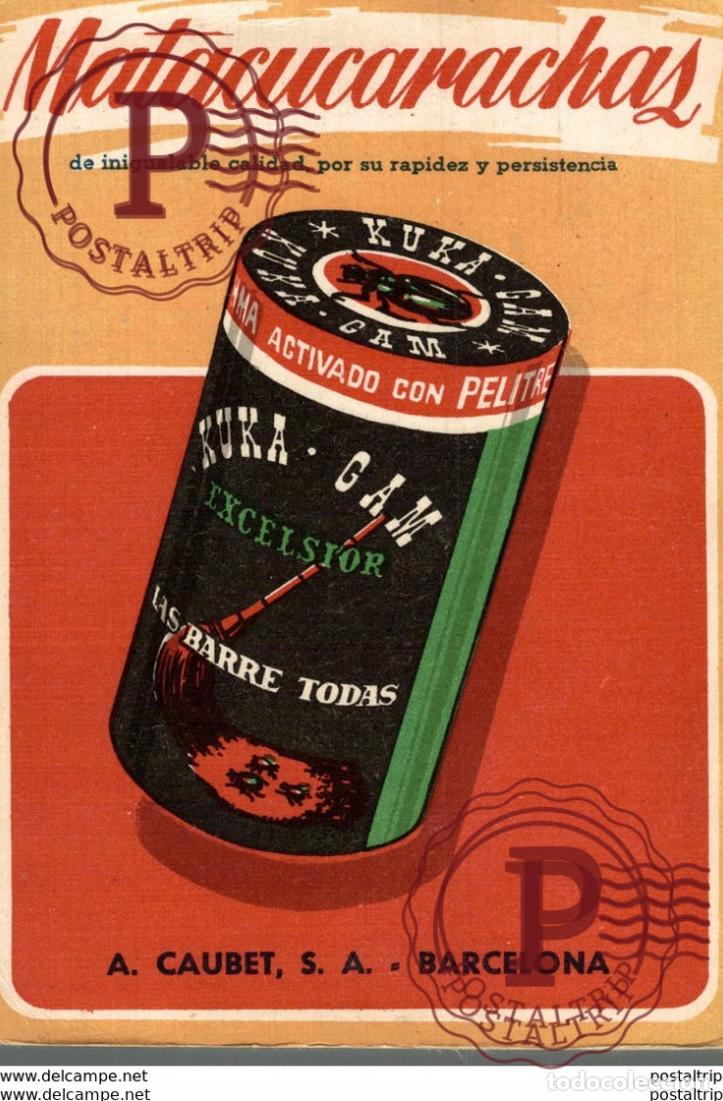 Postais: MATACUCARACHAS KUKA GAM EXCELSIOR. A. CUBET. BARCELONA PUBLICIDAD PUBLICITARIA.