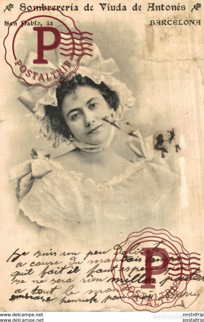 Postales: PUBLICIDAD. ADVERTISING. SOMBRERERIA DE VIUDA DE ANTONES. BARCELONA