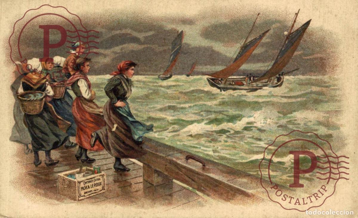 Postales: BARCO. BATEAU. SHIP. ILUSTRADA. ILLUSTREE. CHICOREE EXTRA MOKA LEROUX.