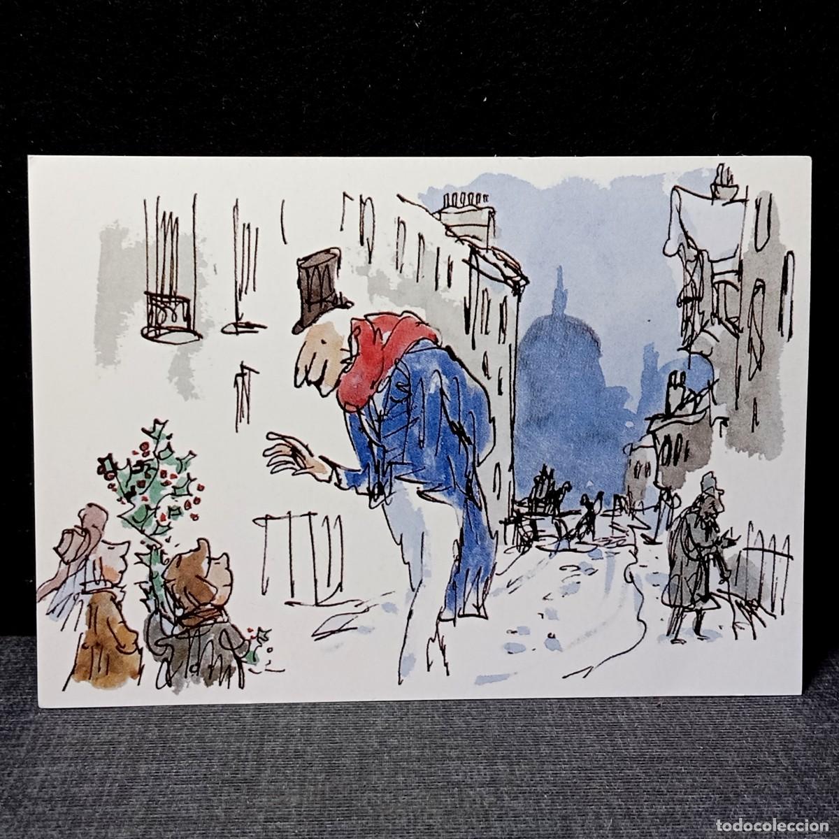 Postales: ⚜️ &Ntilde;09X11C. Tarjeta Postal de Colecci&oacute;n Cuento de Navidad Charles Dickens Quentin Blake Nocturna