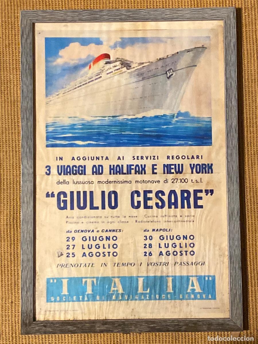 Postales: CARTEL GIULIO CESARE SOCIETA DI NAVIGAZIONE MARCO DE MADERA 44X66CM