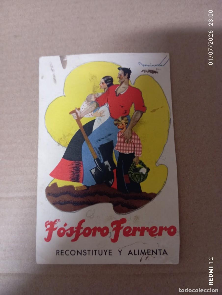Postales: TARJETA POSTAL SERIE 1&ordf; N&ordm; 1 FOSFORO FERRERO RECONSTITUYE Y ALIMENTA ESCRITA 1945
