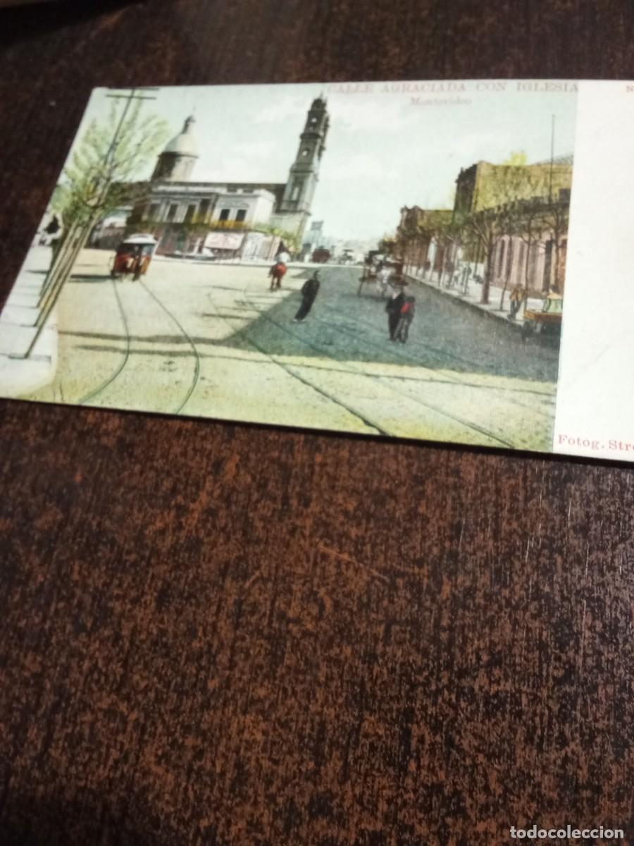 Postales: Montevideo.Calle agraciada con iglesia.