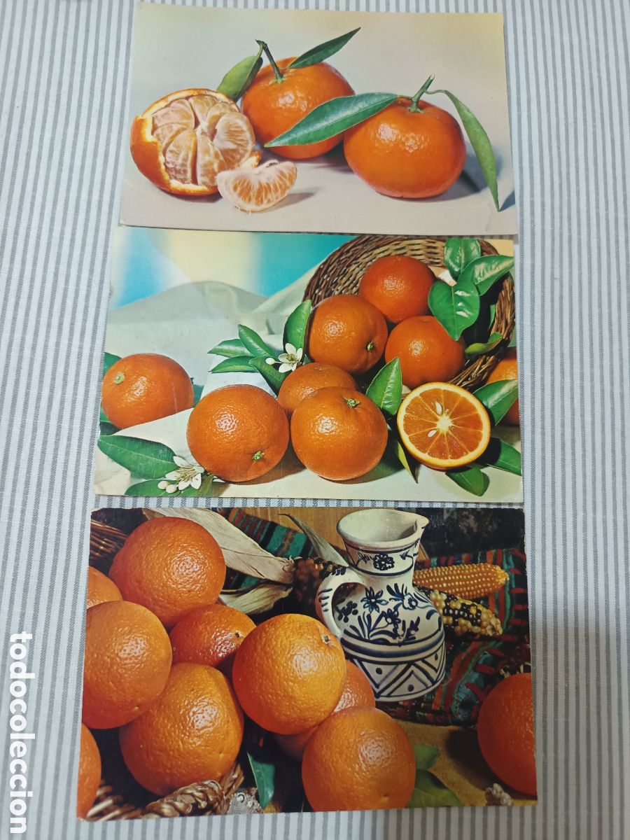 Postales: Postal mandarina t&iacute;pica Espa&ntilde;a tres postales