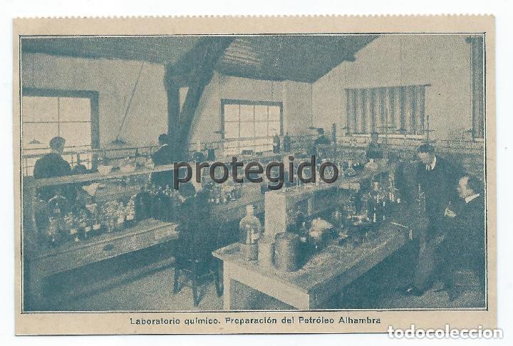 Postales: POSTAL. LABORATORIO QU&Iacute;MICO. PREPARACI&Oacute;N DEL PETR&Oacute;LEO ALHAMBRA.