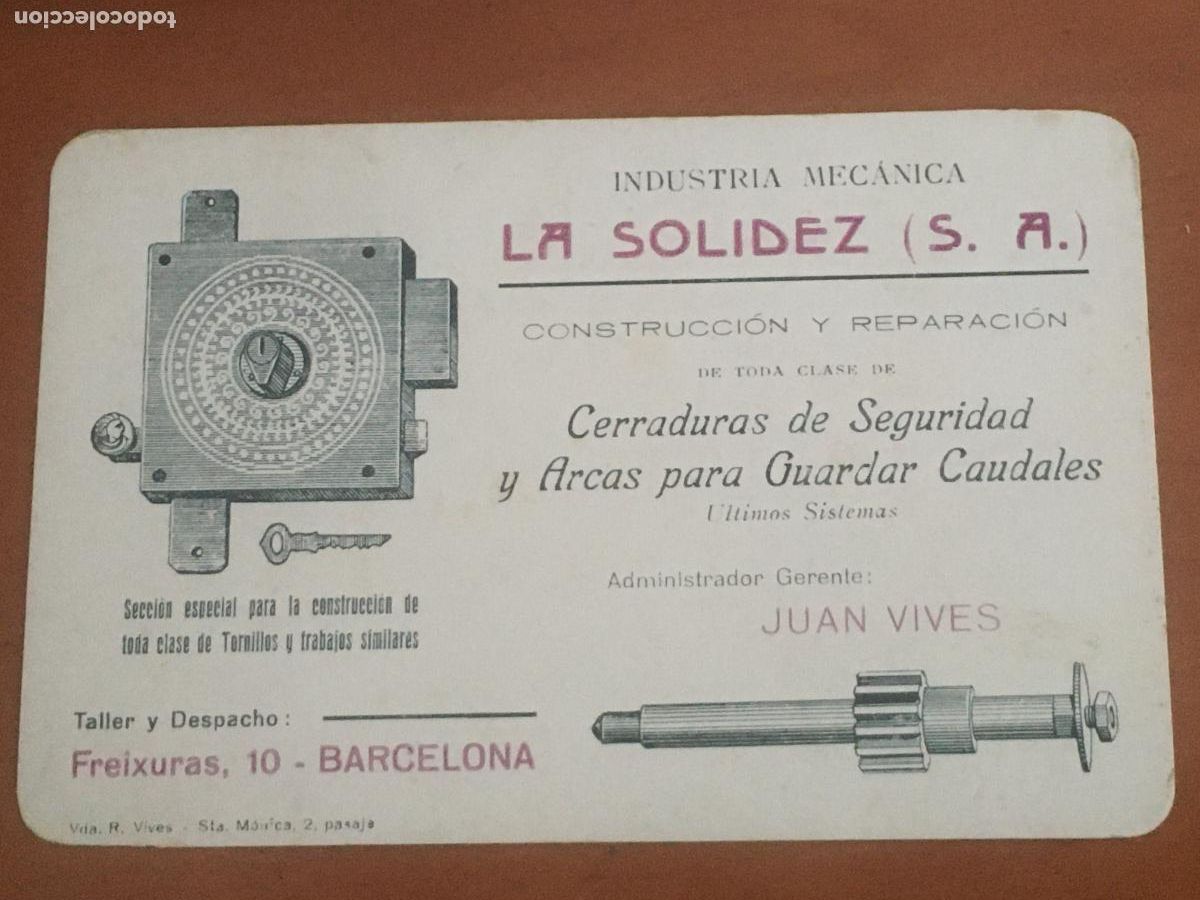 Postales: industria mecanica la solidez barcelona postal publicitaria original antigua