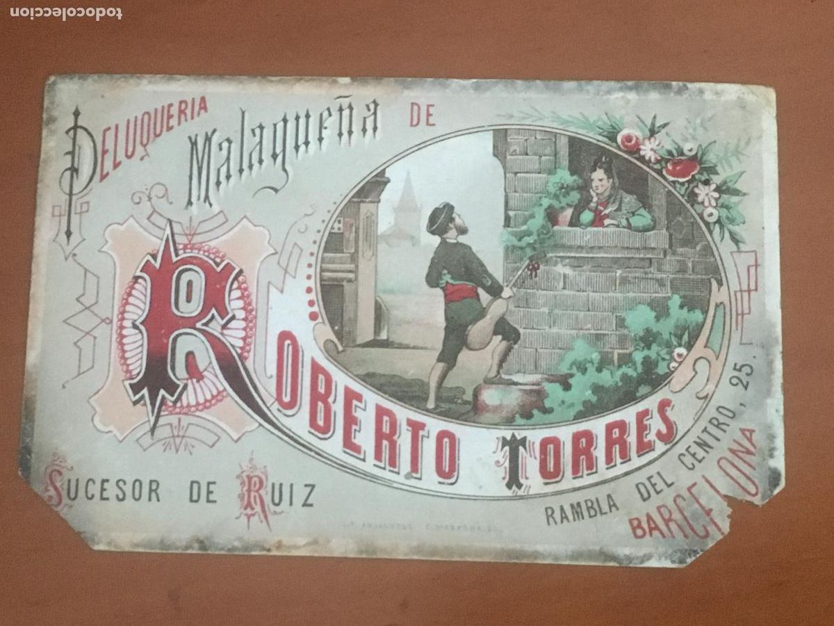 Postales: peluqueria malague&ntilde;a de roberto torres barcelona postal publicitaria original antigua