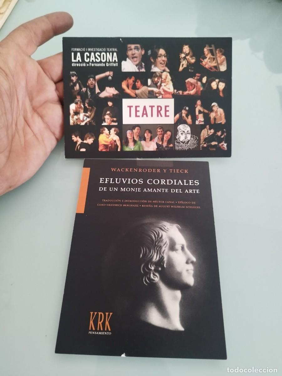 Postales: 2 tarjetas postales publicidad de teatro la casona y Efluvios cordiales de un monje amante del arte.