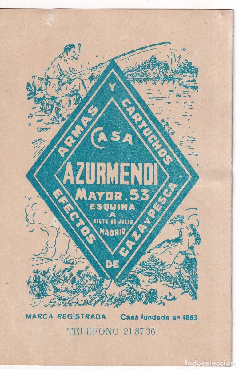 Postales: Armas y cartuchos. Casa Azumerndi Mayor 53. Madrid. Recibo unos 14,50 x 10 cm