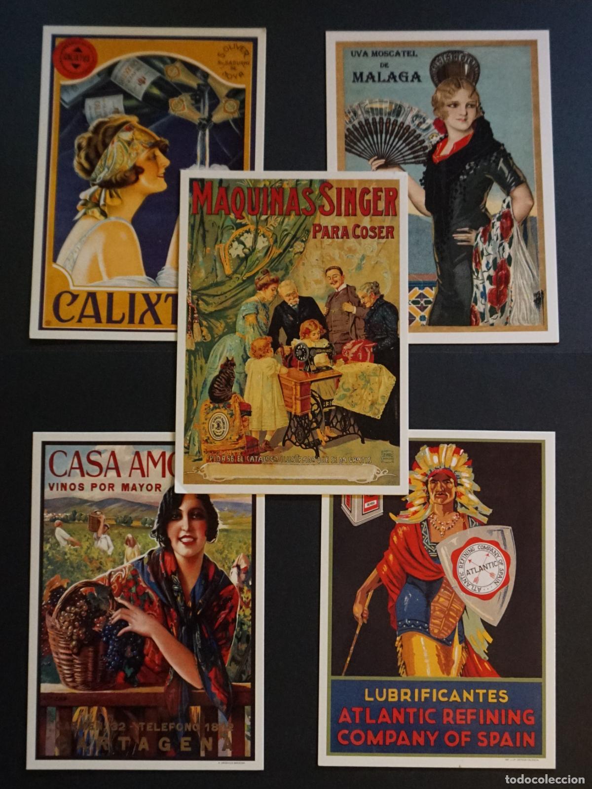 Postales: 5 postales de reproducciones de carteles publicitarios sin circular.