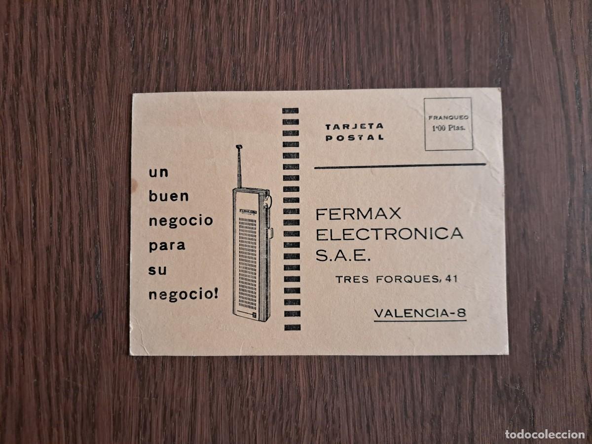 Postales: postal de publicidad, Fermax electr&oacute;nica SAE, Valencia. tarjeta postal para pedidos, a&ntilde;os 70.