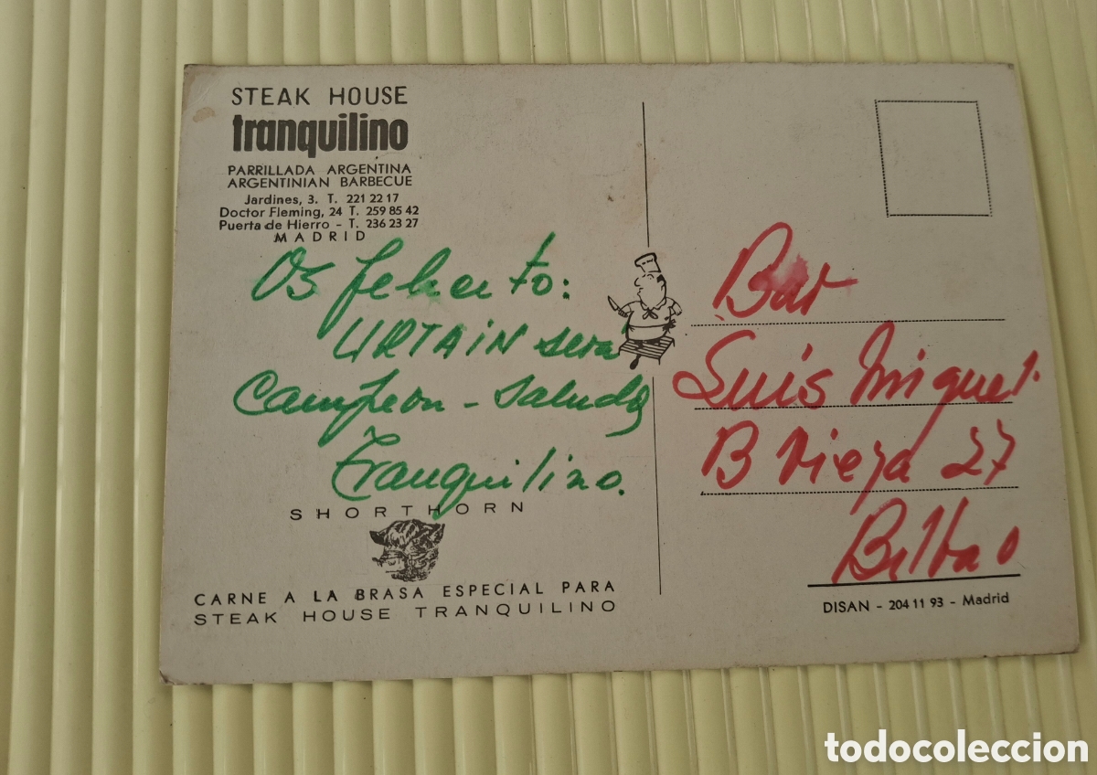Postales: Postal dedicada del Tranquilino Steak House - Foto 2