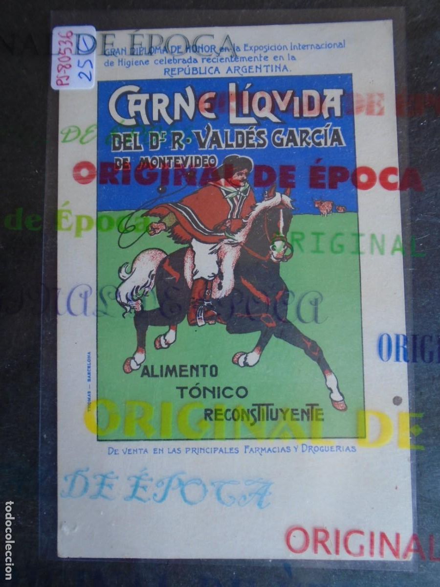Postales: (PS-80536)POSTAL PUBLICITARIA CARNE LIQUIDA DEL DR.VALDES GARCIA DE MONTEVIDEO