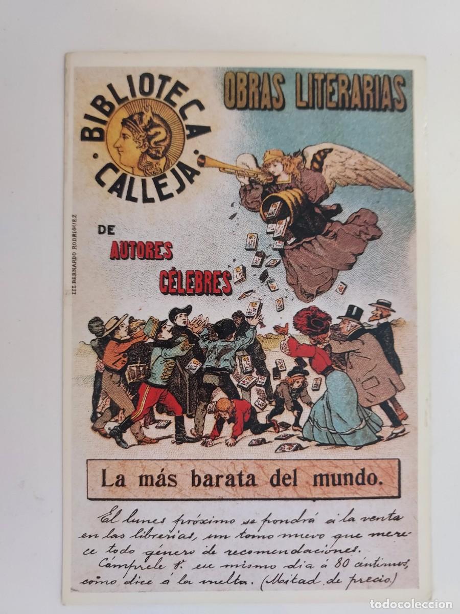 Postales: POSTAL PUBLICITARIA. BIBLIOTECA CALLEJA OBRAS LITERARIAS AUTORES CELEBRES. HISTORIA GRAFICA SIGLO XX