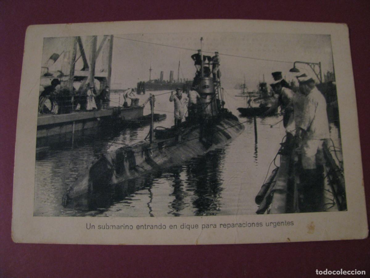 Postales: POSTAL DE LA SERIE PROPAGANDA MARITIMA PATRIOTICA. UN SUBMARINO ENTRANDO EN DIQUE PARA REPARACIONES
