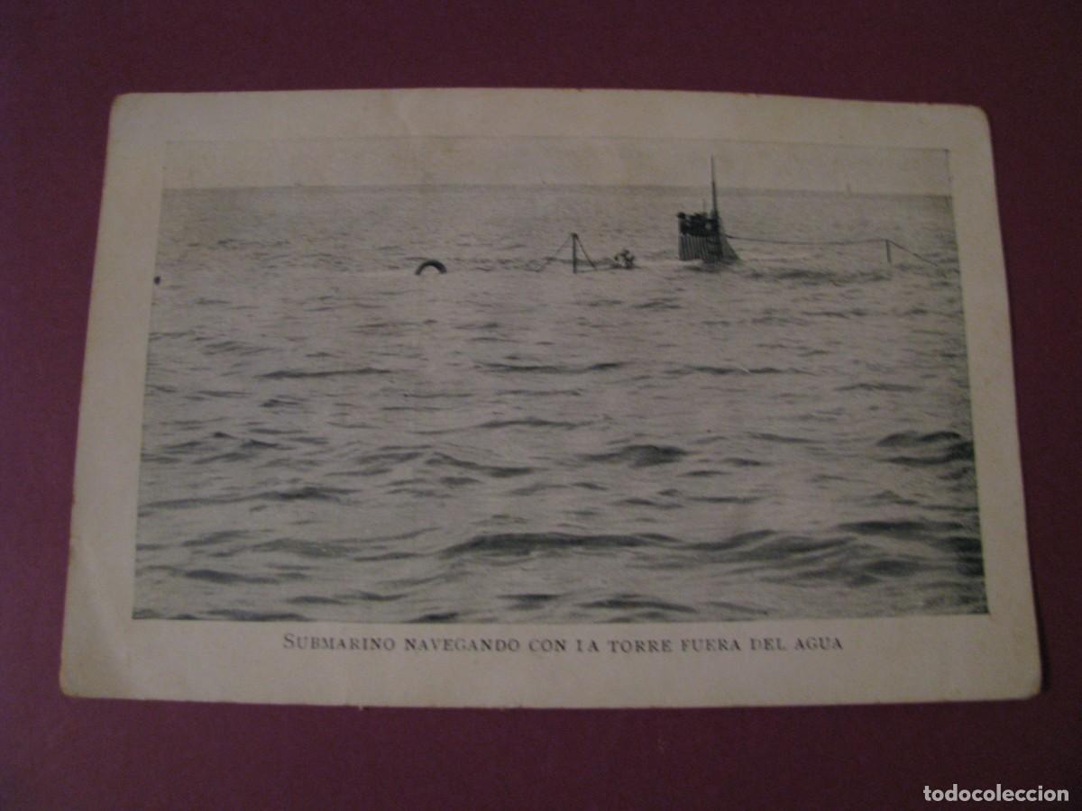 Postales: POSTAL DE LA SERIE PROPAGANDA MARITIMA PATRIOTICA. SUBMARINO NAVEGANDO CON LA TORRE FUERA DEL AGUA