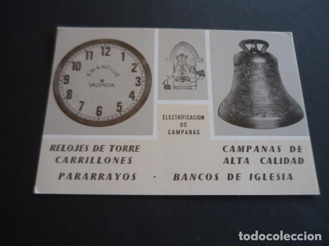Postales: VALENCIA INDUSTRIAS MANCLUS FABRICACI&Oacute;N DE CAMPA&Ntilde;AS RELOJES POSTAL PUBLICITARIA