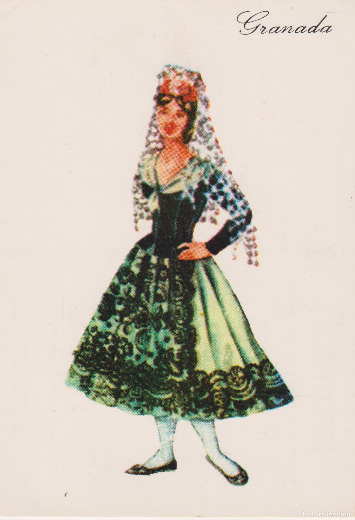 Postales: POSTAL TRAJE REGIONAL DE GRANADA - PUBLICIDAD PRONITOL - CIRCULADA 1973