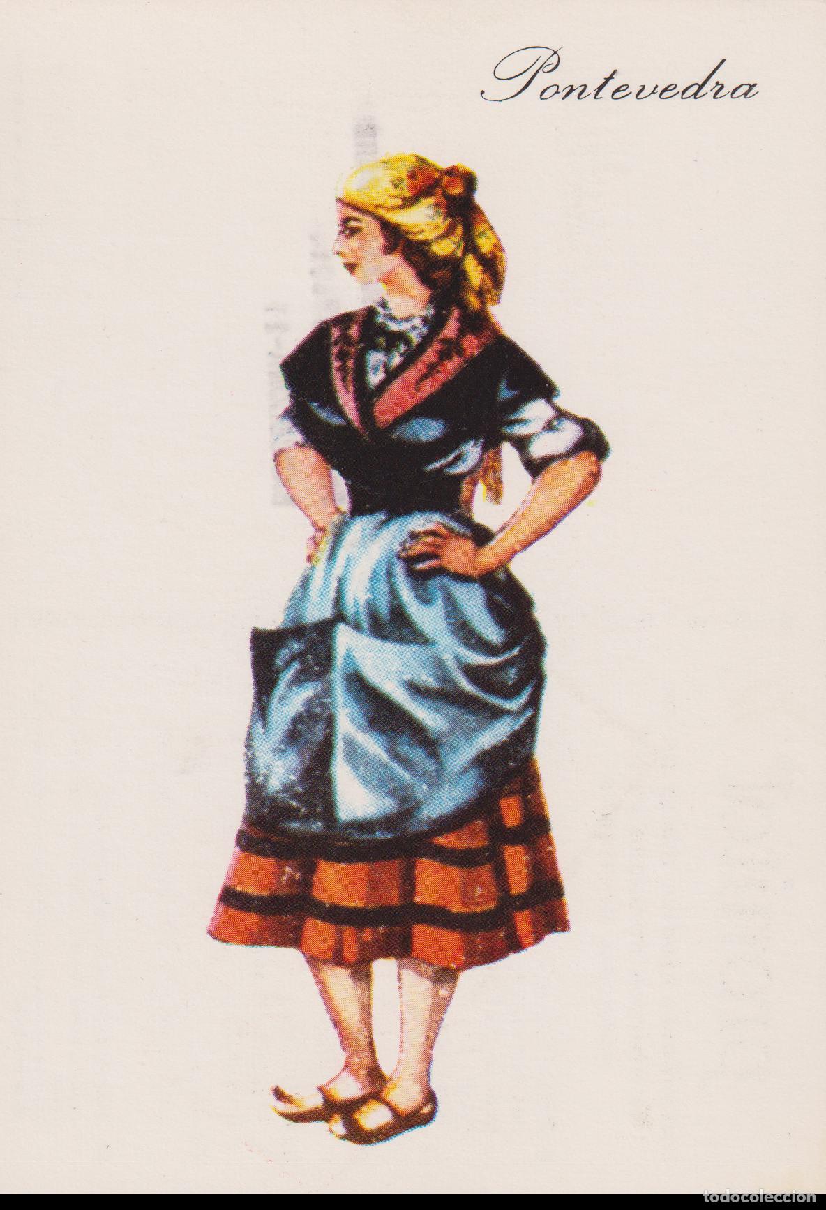 Postales: POSTAL TRAJE REGIONAL DE PONTEVEDRA - PUBLICIDAD PRONITOL - CIRCULADA 1975