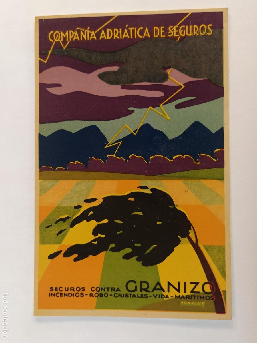 Postales: COMPA&Ntilde;IA ADRIATICA DE SEGUROS - GRANIZO - PUBLICIDAD - POSTAL ANTIGUA -(116.274)