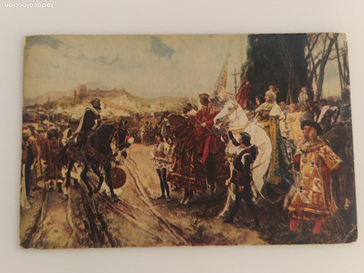 Postales: F. PRADILLA - RENDICION DE GRANADA - SERIE PINTURA DE HISTORIA N&ordm; 5 - IFABI , GRANADA -(116.286)