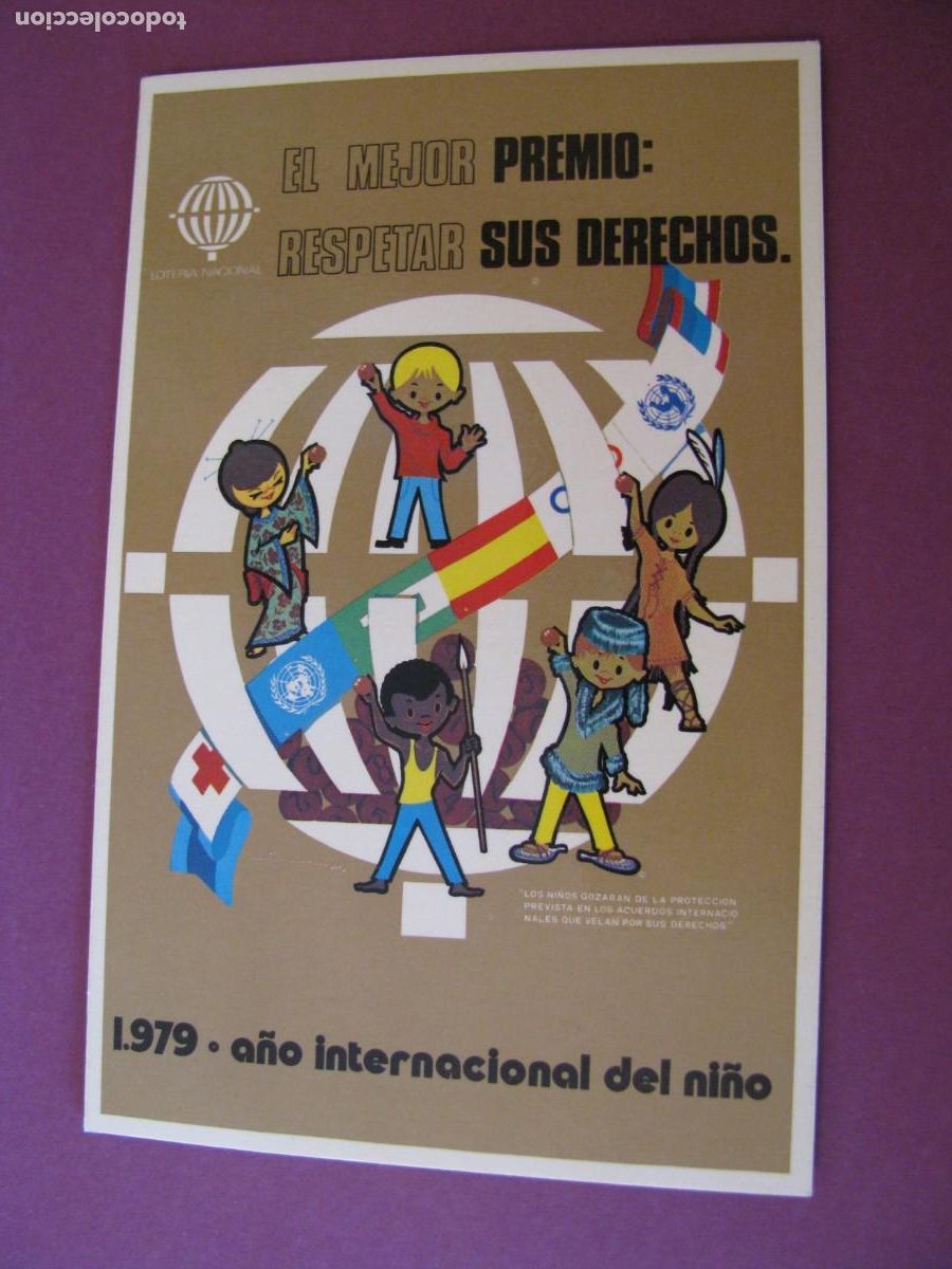 Postales: POSTALE DE LOTER&Iacute;A NACIONAL. CARTEL DEL A&Ntilde;O INTERNACIONAL DEL NI&Ntilde;O. 1979.