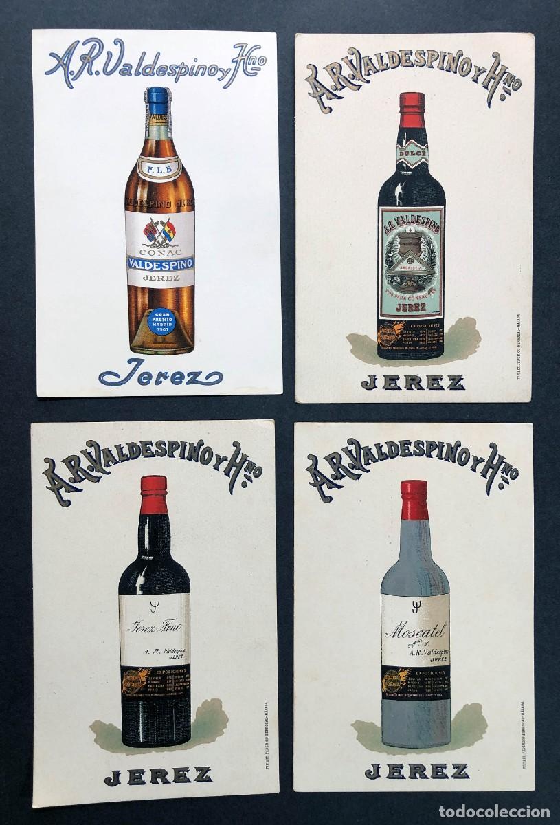 Postales: POSTALES PUBLICIDAD / A. R. VALDESPINO Y HNO. / JEREZ / MOSCATEL / COGNAC