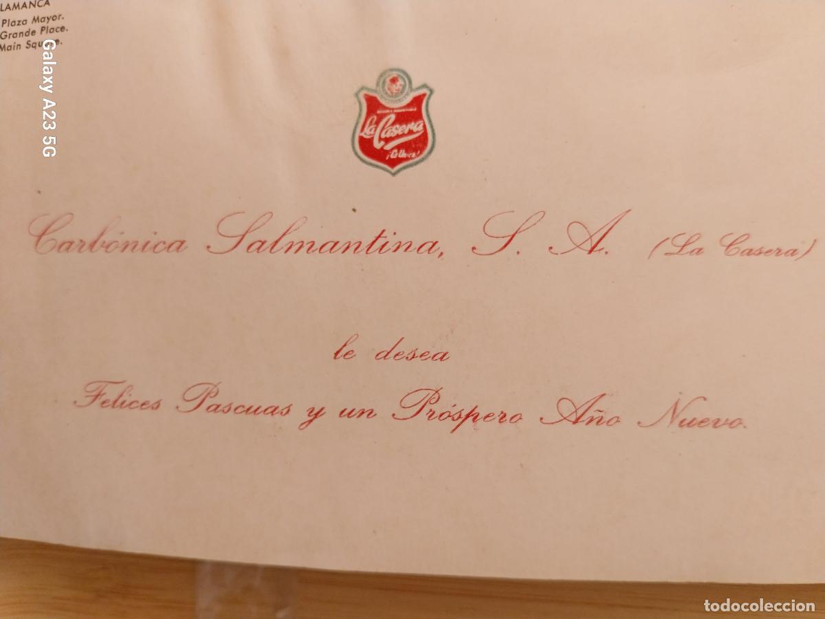 Postales: LA CASERA TARJETON FELICITACION PASCUAS NUEVO A&Ntilde;O SALAMANCA PLAZA MAYOR A&Ntilde;OS 60 24X10.2CMS