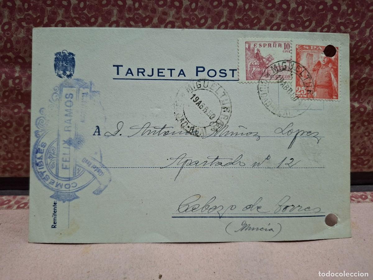 Postales: ANTIGUA TARJETA POSTAL ENTERO PUBLICIDAD COMESTIBLES RAMOS MIGUELTURRA CIUDAD REAL