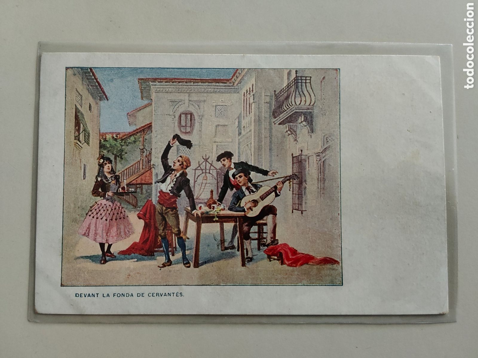 Postales: Tarjeta postal Devant La Fonda de Cervantes Moka Williot Publicidad Achicoria