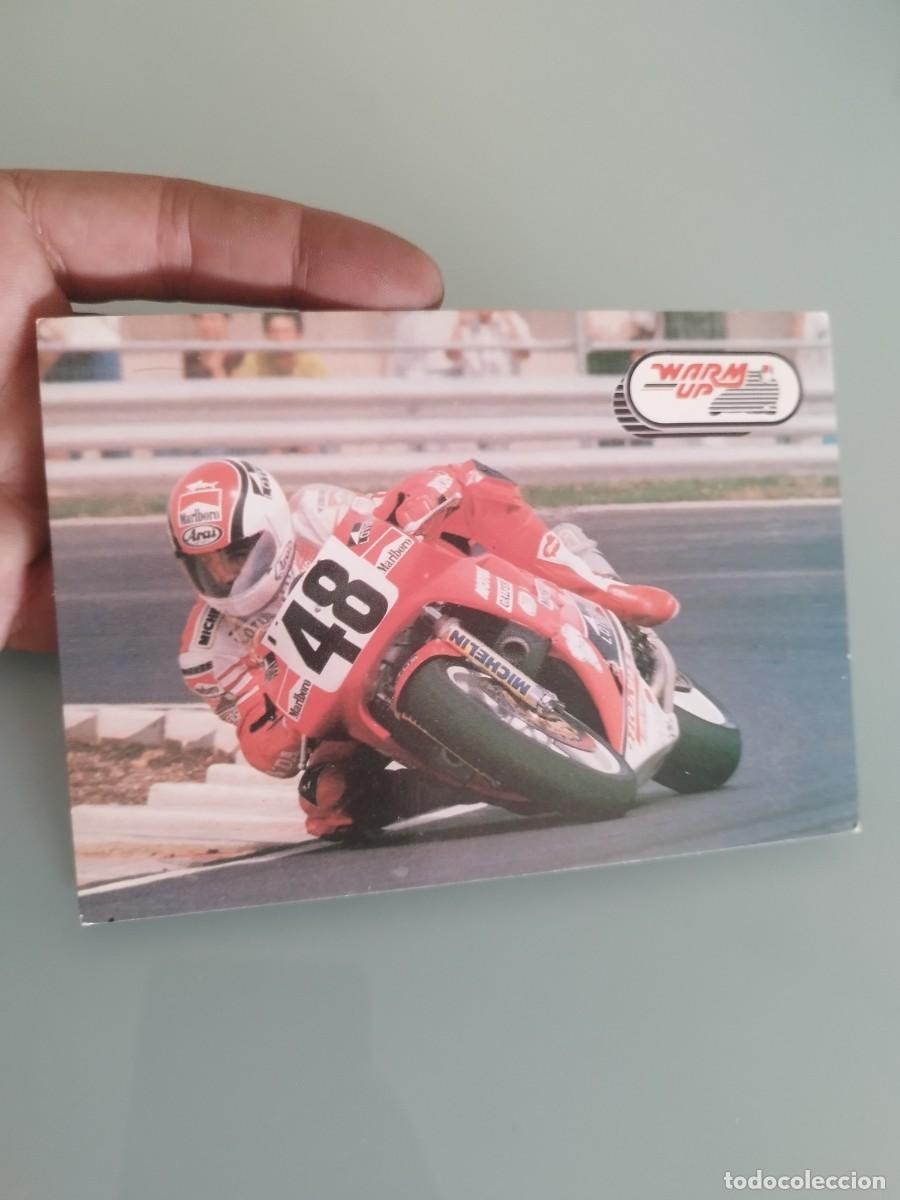 Postales: Tarjeta publicitaria antigua de los a&ntilde;os 90 de Warm Up, un negocio de Barcelona. Marlboro, Michelin.