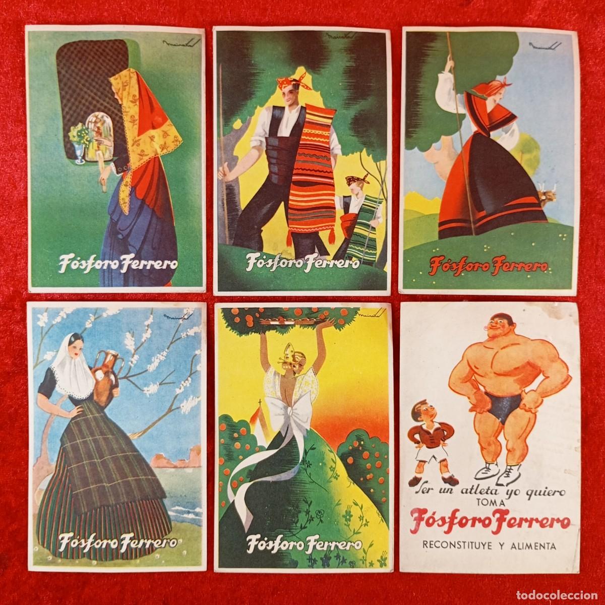 Postales: COLECCION DE 4 POSTALES F&Oacute;SFORO FERRERO - BALEARES, ATLETA, NAVARRA, ARAG&Oacute;N, GALICIA, VALENCIA / 769