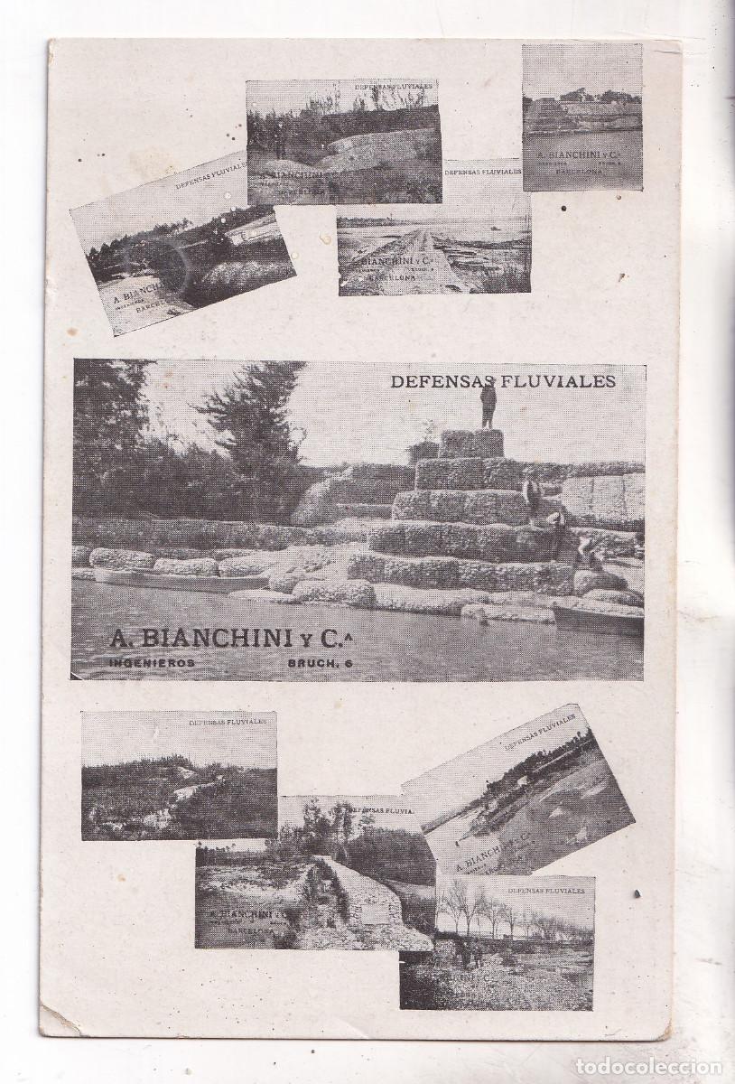Postales: POSTAL. A. BIANCHI Y CIA. INGENIEROS. DEFENSAS FLUVIALES. BARCELONA