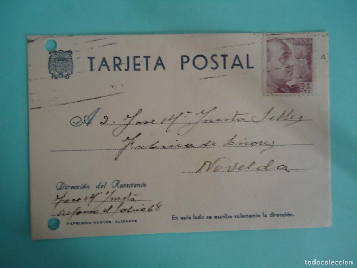 Postais: TARJETA COMERCIAL DIRIGIDA A JOSE M&ordm; INESTA DE NOVELDA. FABRICA DE ALCOHOLES. PP -13