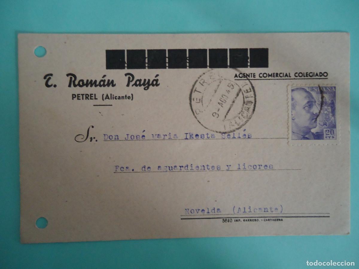 Postales: TARJETA COMERCIAL DE T. ROMAN PAYA, AGENTE COMERCIAL. PETREL-ALICANTE. 2 . PP -13