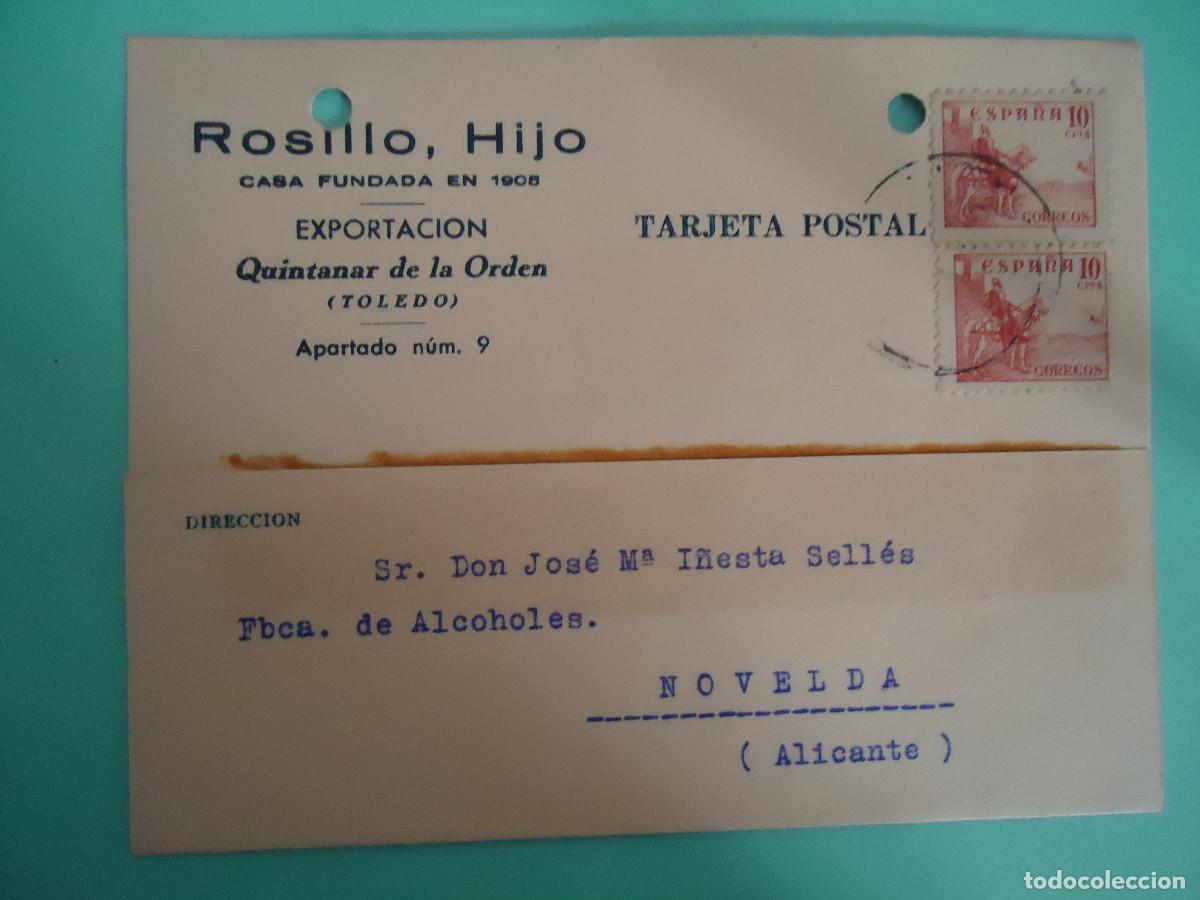 Postales: TARJETA COMERCIAL DE ROSILLO, HIJO. EXPORTACION, QUINTANAR DE LA ORDEN- TOLEDO. . PP -13
