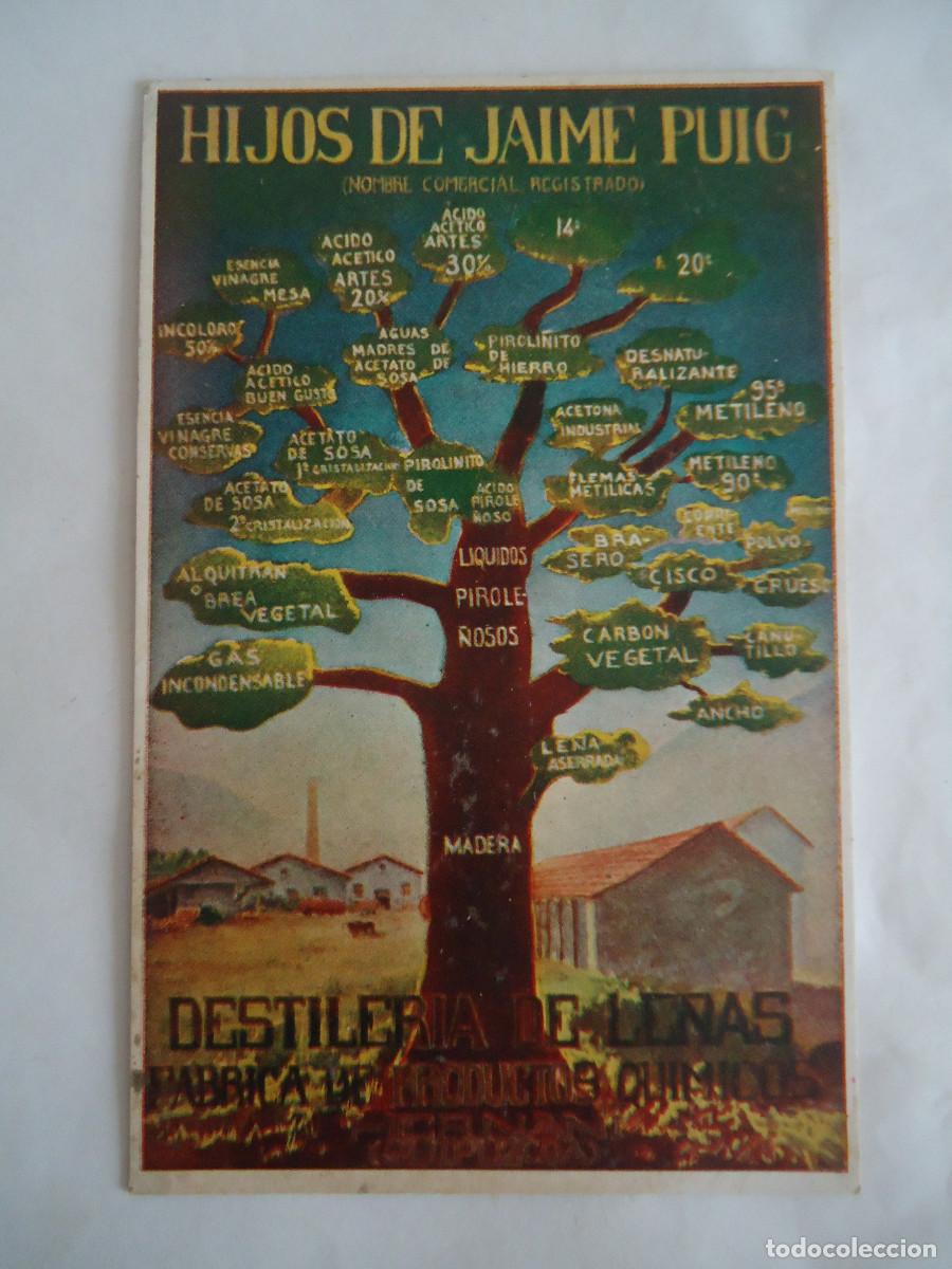 Postales: POSTAL PUBLICITARIA HIJOS DE JAIME PUIG. DESTILERIAS DE LE&Ntilde;AS. PP -13
