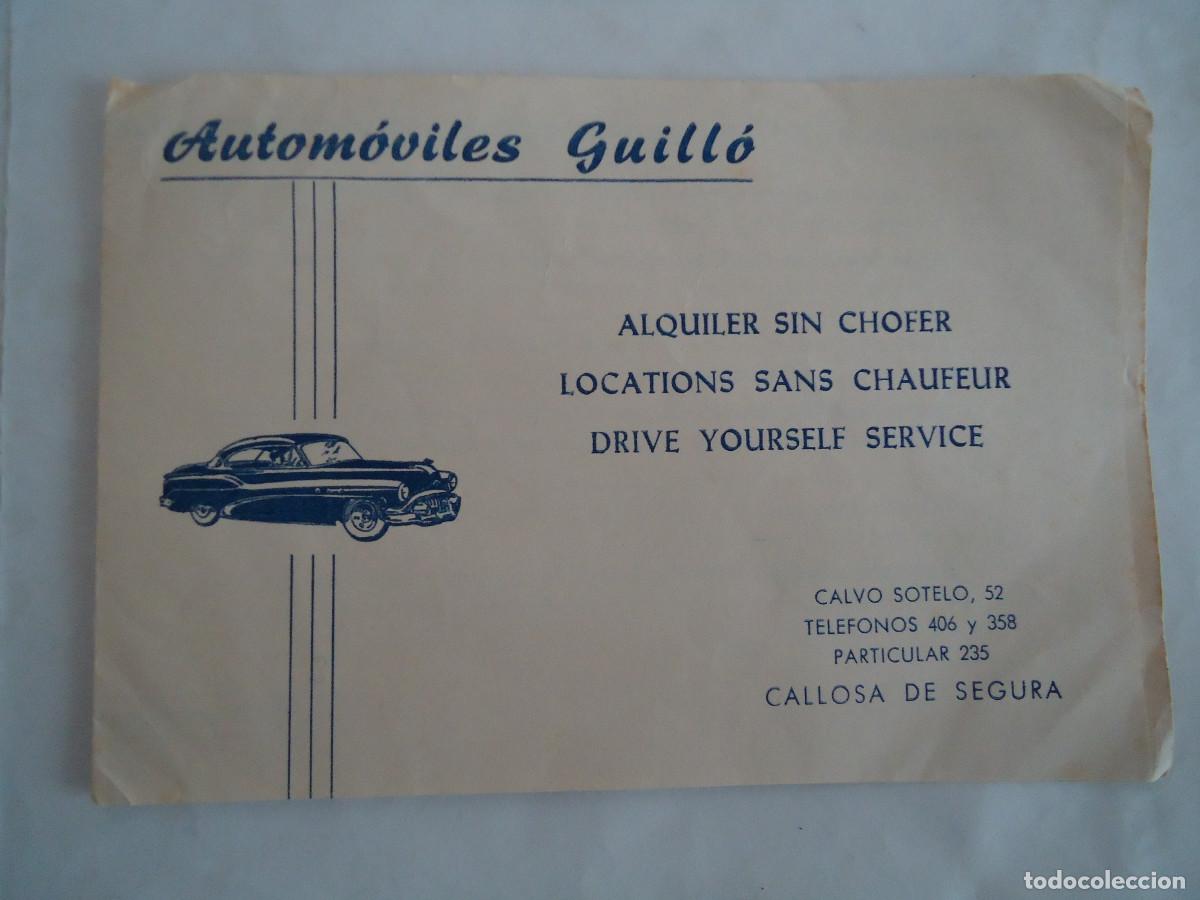 Postales: POSTAL EN PAPEL DE AUTOMOVILES GUILLO. CALLOSA DE SEGURA. PP -13