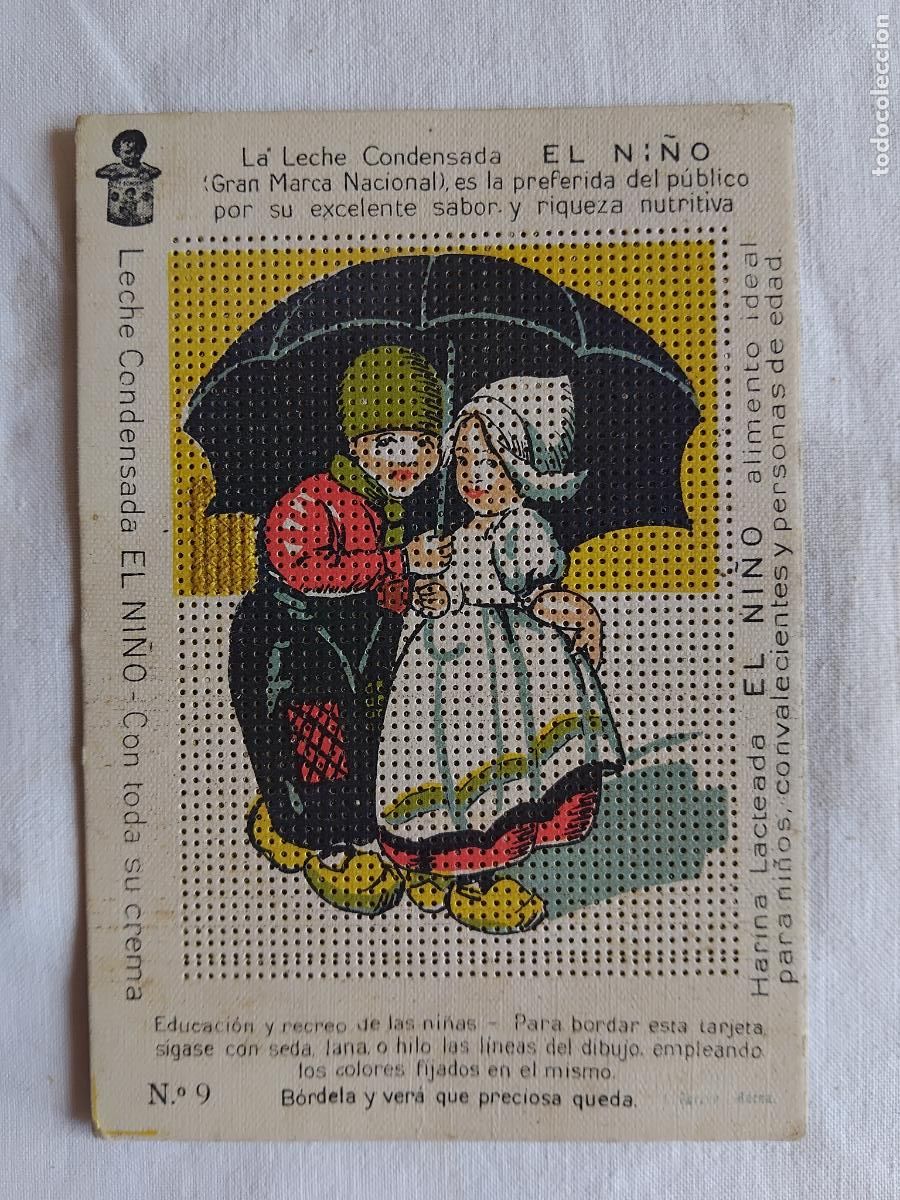 Postales: LECHE CONDENSADA EL NI&Ntilde;O. TARJETA PUBLICITARIA CON PUNTILLA.