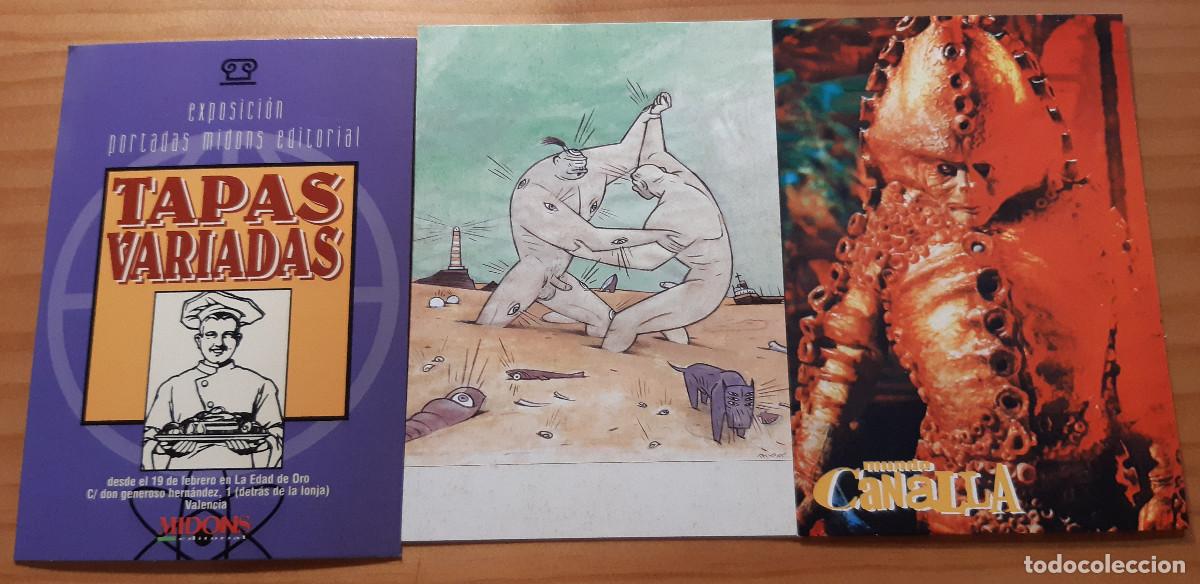 Postales: 3 POSTALES - MUNDO CANALLA, TAPAS VARIADAS, MAX - MIDONS EDITORIAL - A&Ntilde;O 1997-98 - PERFECTO ESTADO